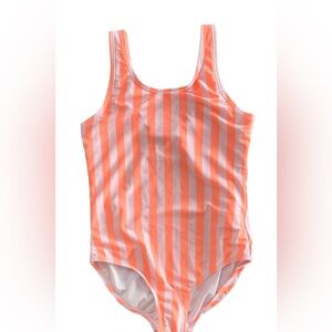Kids Large Gap Striped Orange and Light Pink Swimsuit